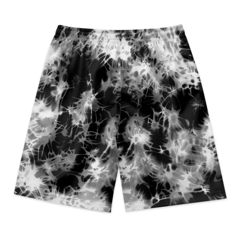 Purple Butterfly Print Men's Drawstring Waist Shorts Quick Dry Polyester Breathable Beach Shorts Casual Sport Shorts