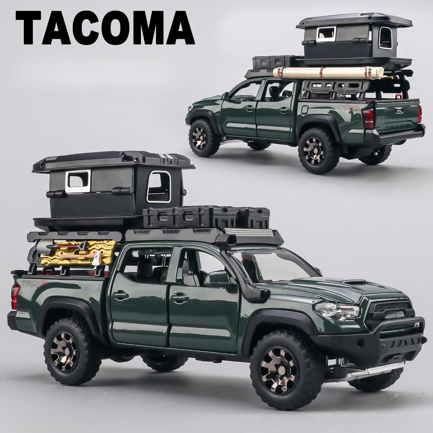 

1:32 Tacoma Travel внедорожник, литая под давлением модель автомобиля из металлического сплава, звуковой свет, коллекция, детские игрушки, подарки