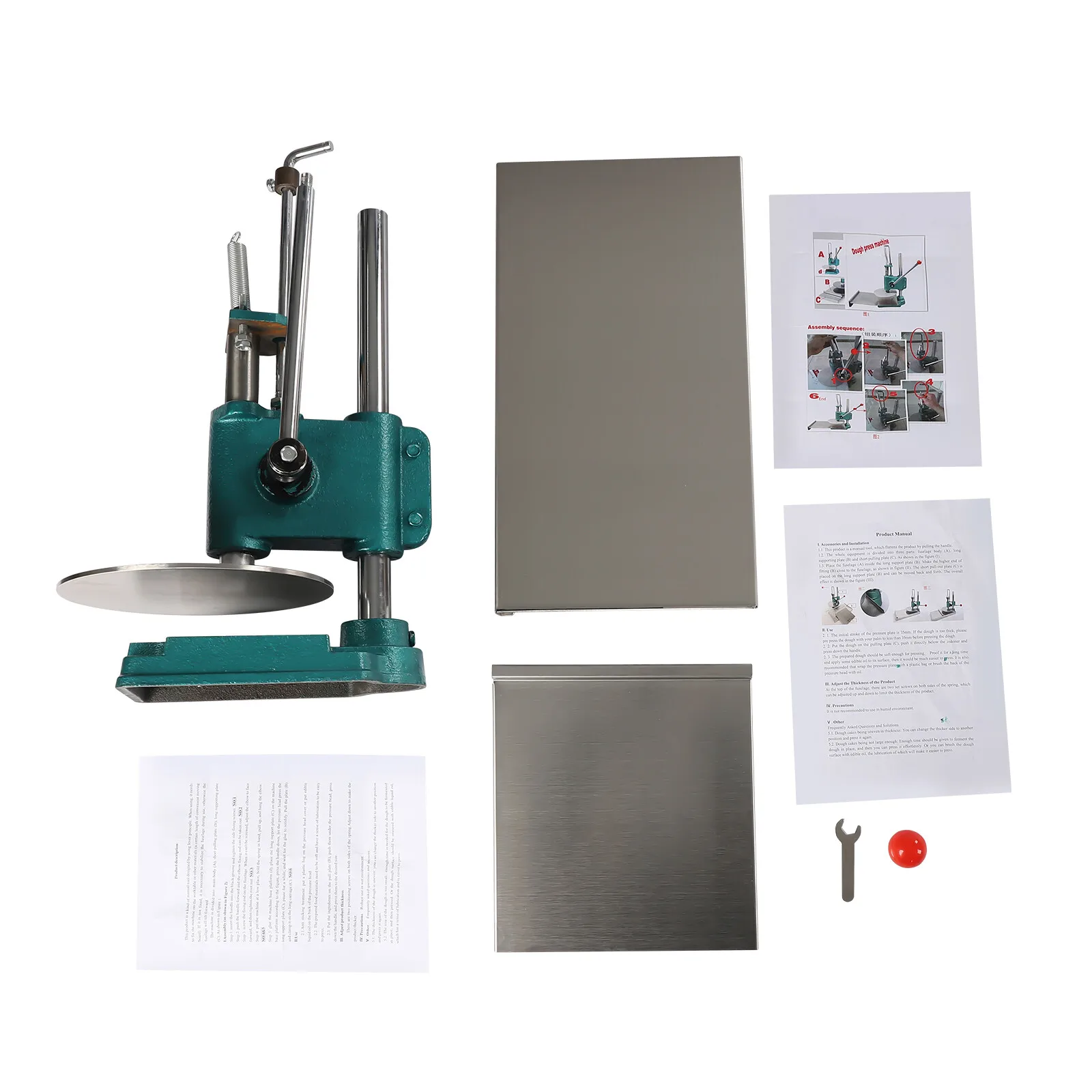 304 الفولاذ المقاوم للصدأ العجين صانع البيتزا الصحافة روتي الصحافة صب الحديد التورتيلا الصحافة 10.04*21.46*21.65in