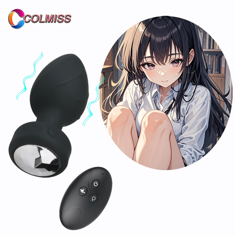 COLMISS Vibrating Dildo 10 Vibration Modes Anal Plug Vibrator Remote Control Buttplug Vaginal Massager Sex Toys For Women