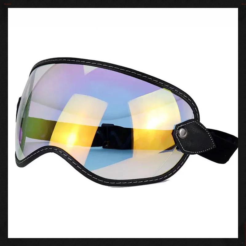 Vintage Motorcycle Goggles Visor Outside Riding UV Protection Vintage for Half Face Helmets Windproof Motocross Sunglasses