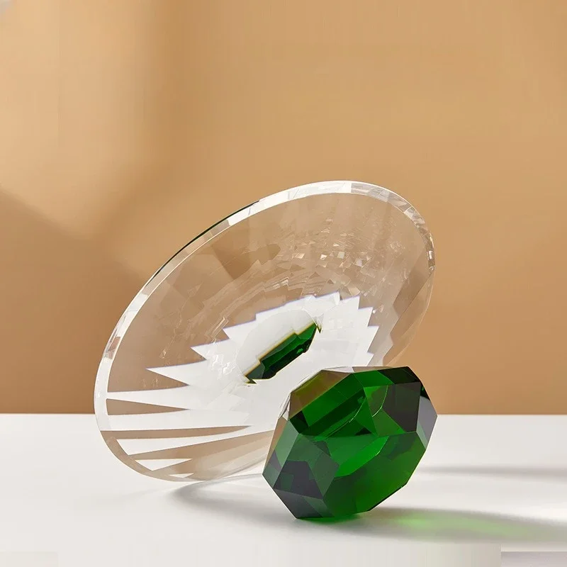 

CLL new fruit plate high-end light luxury crystal glass exquisite fruit plate household high-footed candy plate