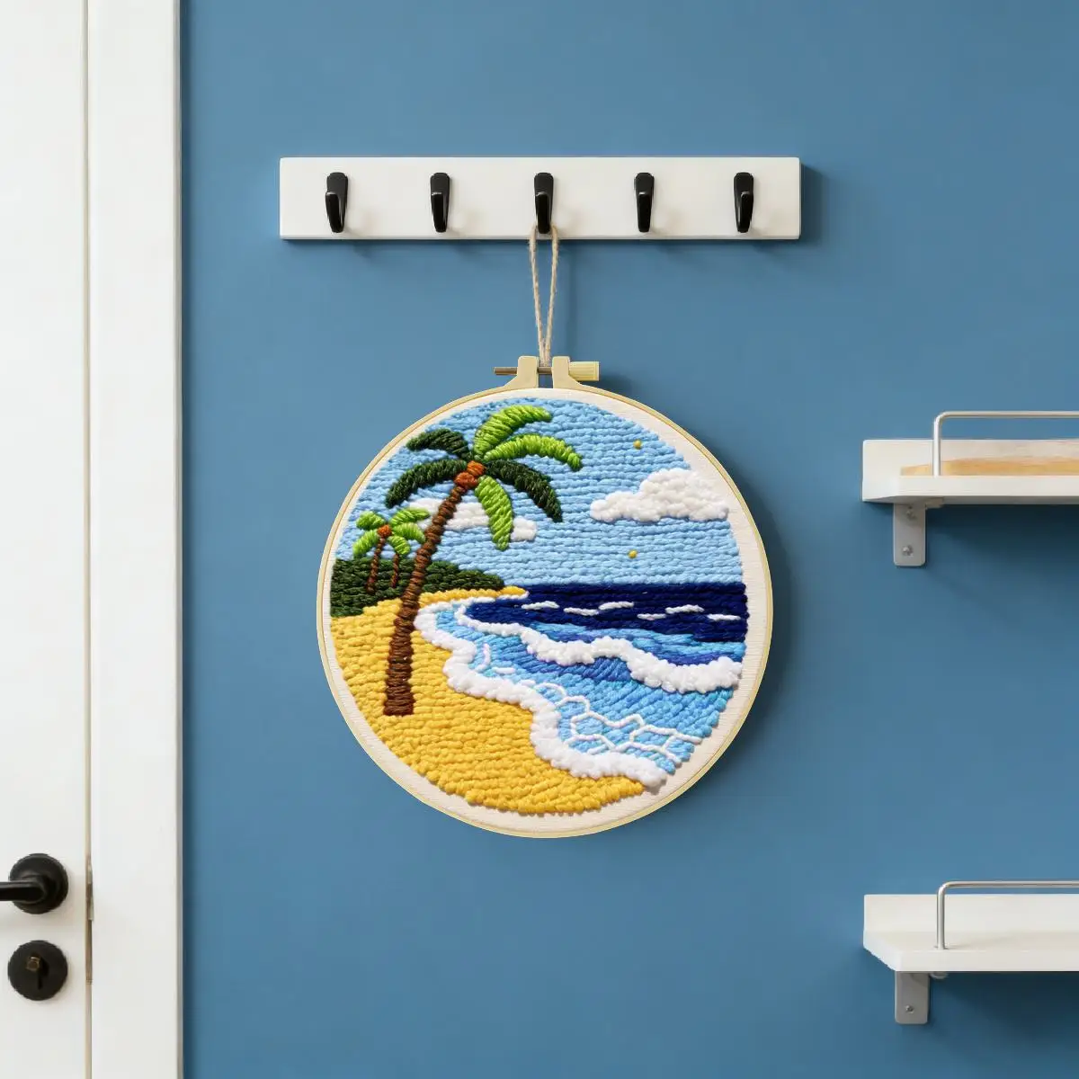 20X20CM/7,87 Zoll Strand-Sticknadel-Set, Stickerei-Kit, Strick-Stickerei, DIY Handgemachtes Geschenk, Nadelkunst – Detail 6