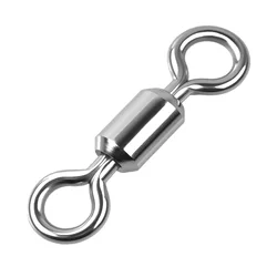50/200pcs Power Saltwater Fishing Swivels All 304 Stainless Steel Strong Rolling Swivels 1/0#-14# Lure Hook Fishing Connector