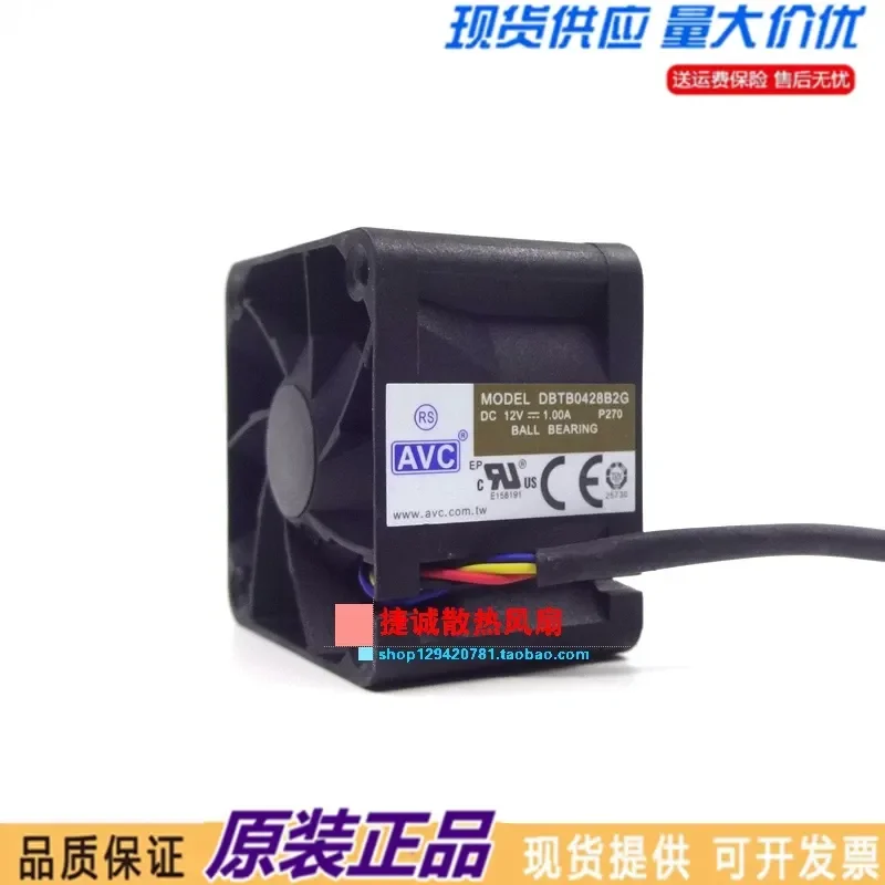Original AVC DBTB0428B2G 4028 12V 1.00A 4CM4 Wire PWM Temperature Control Chassis Cooling Fan for Computers