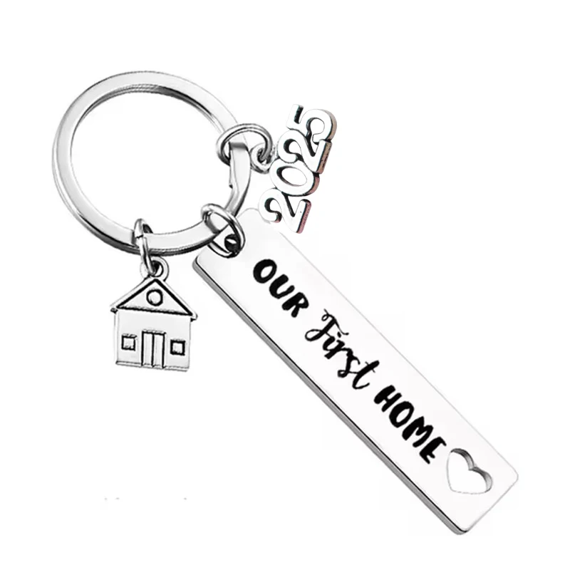 2024 2023 New Home Housewarming Keychain Pendant Metal New Home New Adventures Key Chains Keyrings Housewarming Gift