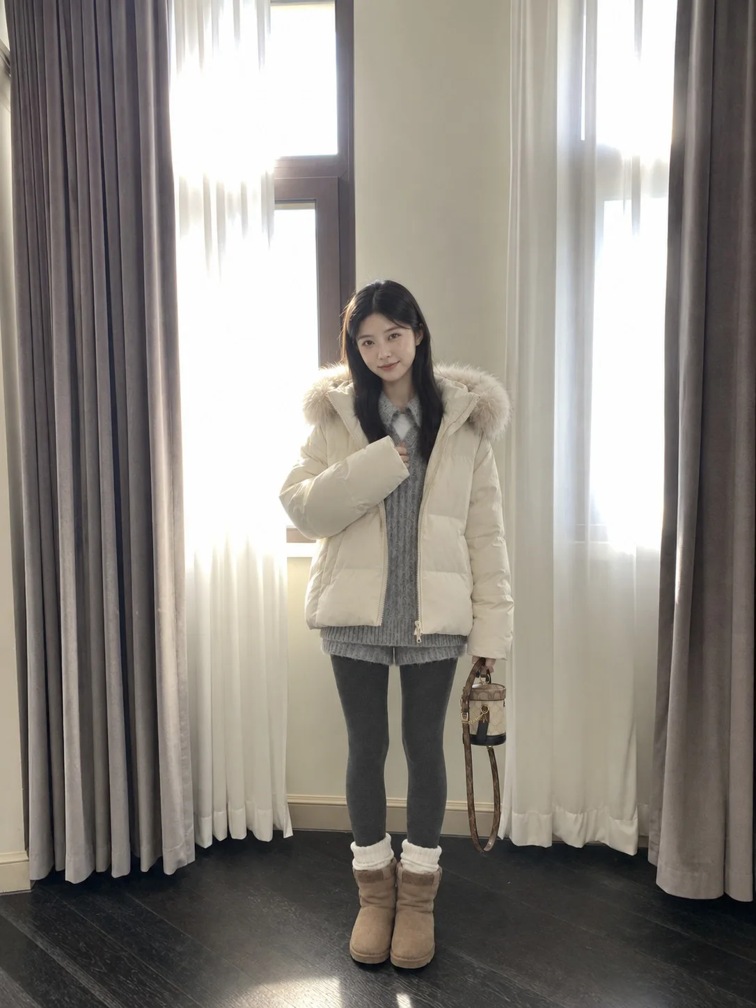 Winter Hooded Natural Large Fur Collar Down Jacket Women White Duck Down Zipper Parker Outwears Female Warm Thick Down Jacket