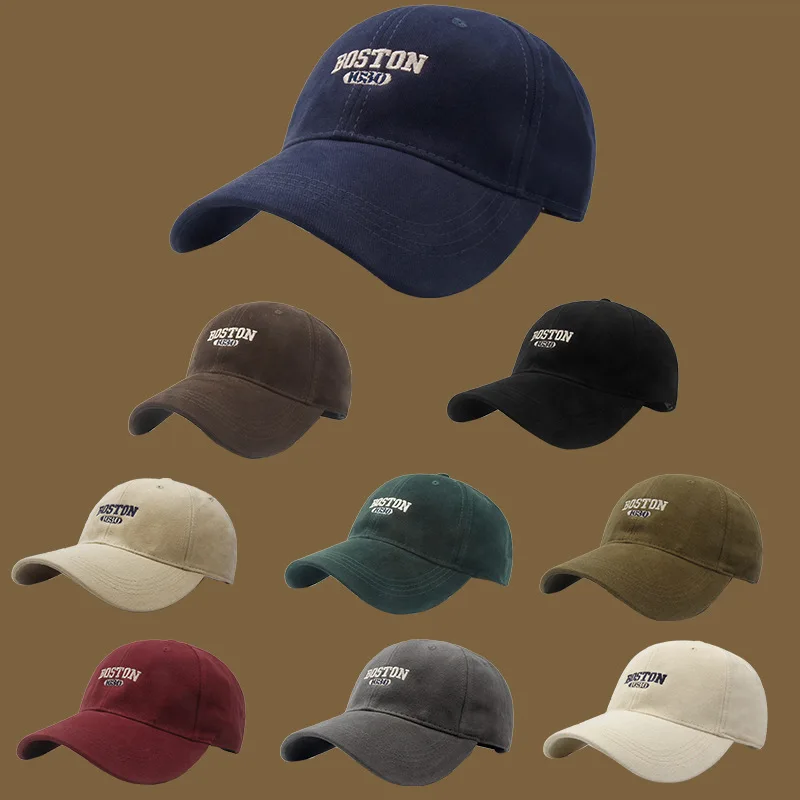

Big Head Soft Top Baseball Cap Unisex Adjustable Sun Hat Embroidered Letters Breathable Curved Brim Outdoor Casual for Men Women
