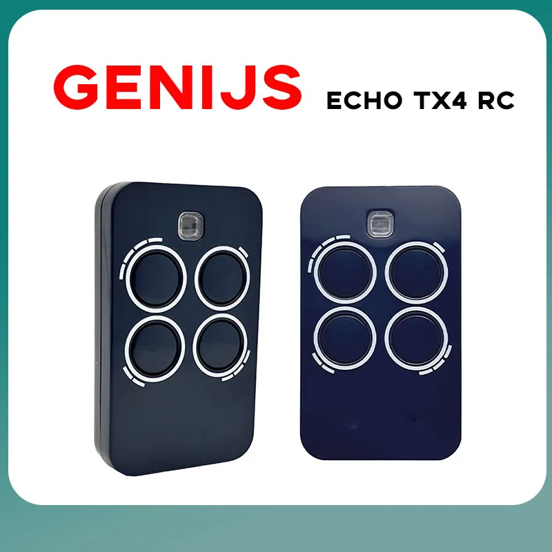 Control Remoto ECHO TX4 RC 433MHz GENIUS con Código Variable para Puerta de Garaje, Compatible con BRAVO TX4 / BRAVO TE4433H