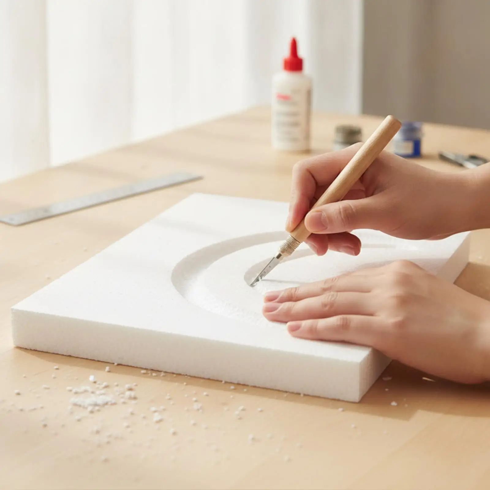 Hand Workable Craft Foam Board for Beginners and Experts White Dense Foam Sheet for School Projects Display Models and Bases