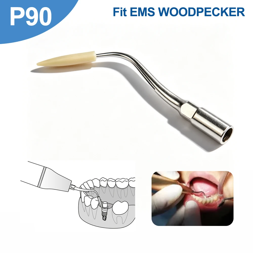 

Dental Scaler Tip Periodontal Implant Cleaning Tip P90 Fit for Woodpecker EMS Ultrasonic Scalers Handpiece Endodontic