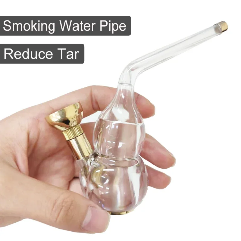 Pipa de agua de metal y acrílico, limpiable, para cigarrillos de 8mm y 6mm, con microfiltro para filtración de alquitrán, boquillas para pipa de humo y hookah
