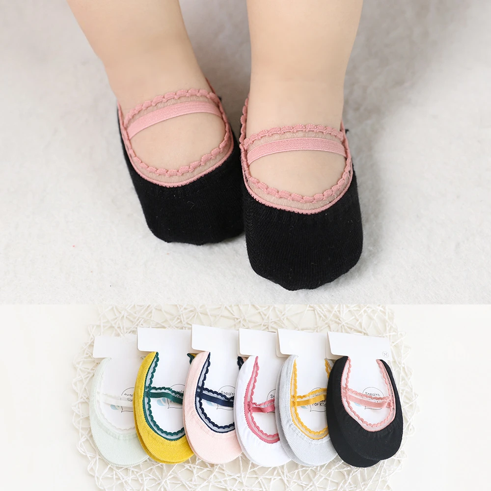 Newborn Baby Boat Socks Girls Summer Socks Kids 100% Cotton Breathable Thin Cute Lace Lace Boat Socks Girl Princess