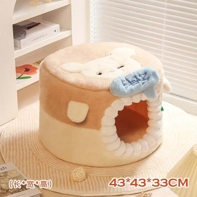 Nest Winter Warm  Villa Deep Sleep  House Closed  Bed Teddy Bears Small Dog Nest Cat
