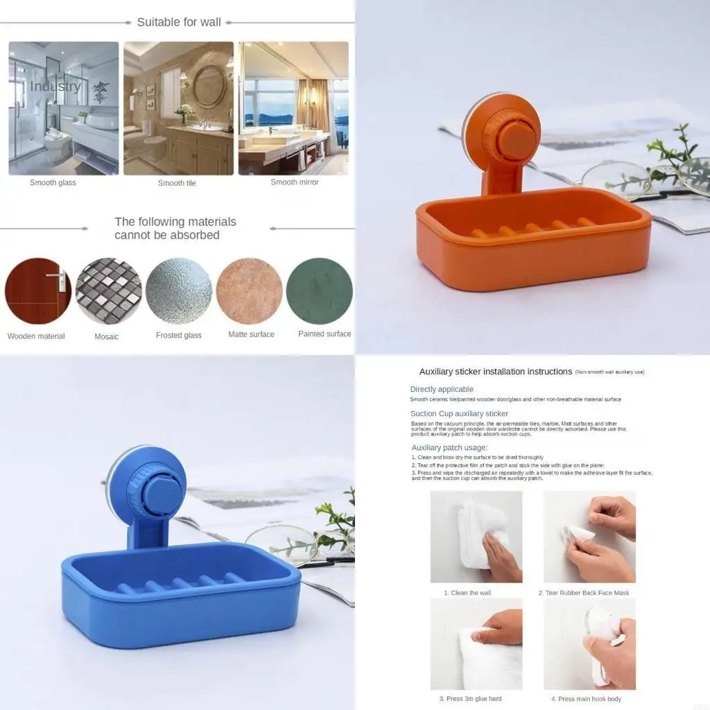 

Soap Box with Suction Cup for Home Bedroom Soap Dish Bathroom Accessories B95B