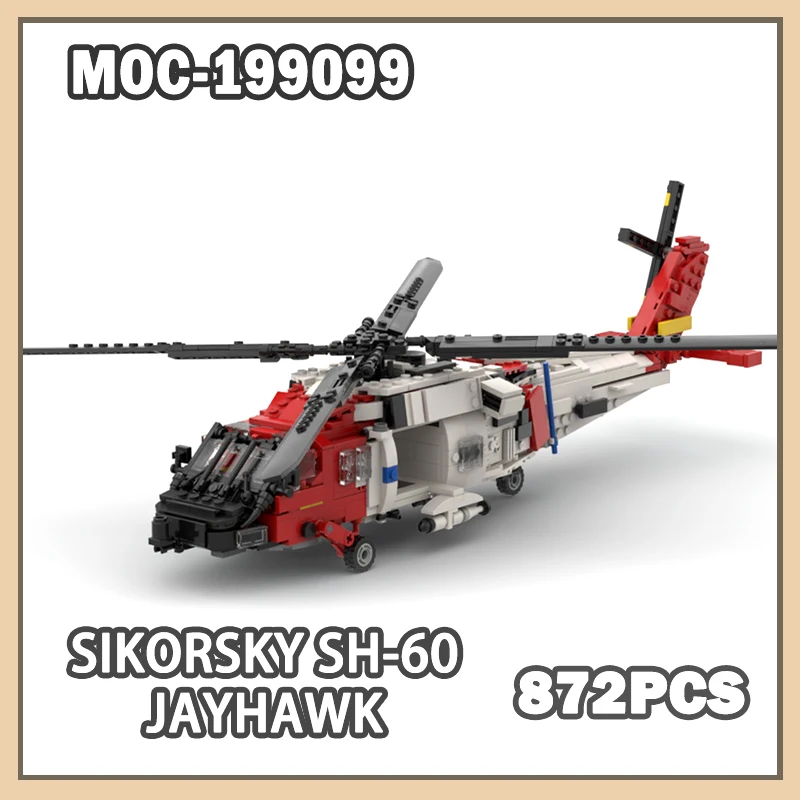 

MOC-199099 Sikorsky SH-60 Jayhawk Военный Флот Воздушный Вертолет Строительные Блоки Сборка Головоломка Креативный Подарок Частицы 872 ШТ.