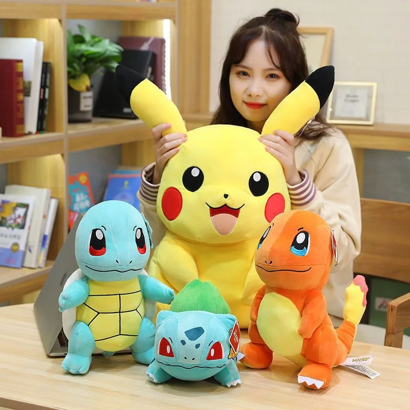 Pokemon Anime Original Plush Pikachu Snorlax Gengar Eevee Genuine Plush Doll Soft Kawaii Cute Cartoon Piplup Toys for Kids Gift