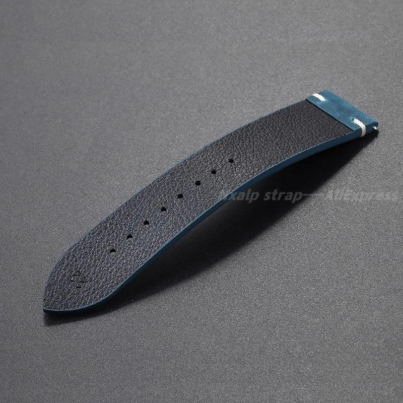 Handmade Stitching Leather Watch Band 18mm 19mm 20mm 21mm 22mm Crazy Horse Vintage Leather Strap for Omega for Seiko Wristband