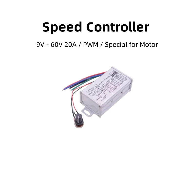DC Motor PWM Speed Controller, 6V/12V/24V - 90V, 20A, High - Power Speed And Dimming Module With Enclosure