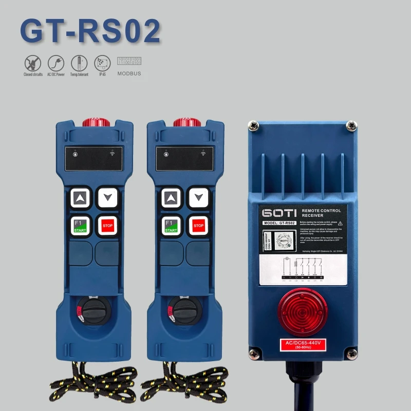 

GT-RS02 2T1R Industrial Radio Wireless Crane Hoist Remote Control Switch 2 Channel Replace UTING F21-2S TELEcontrol