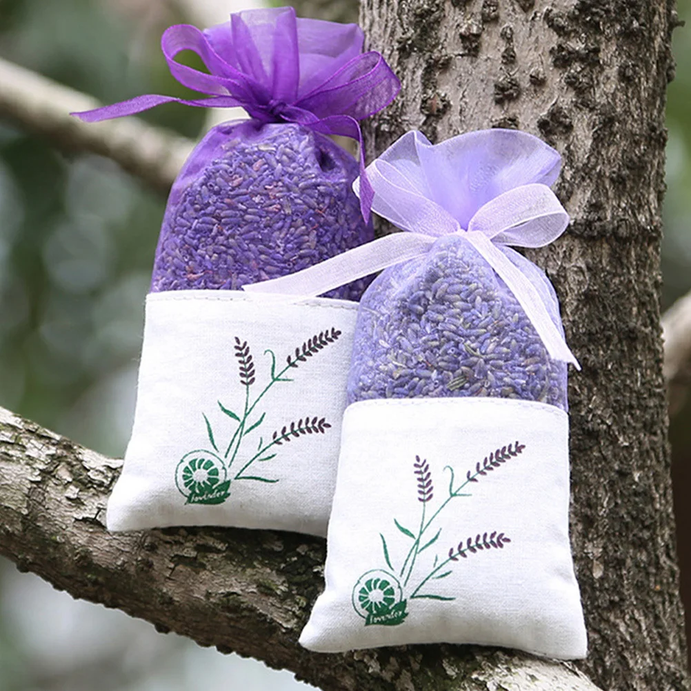 

12Pcs Sachet Mesh Bags Lavender Color Drawstring Empty Pouches for Herb Storage Gift Packaging Drawstring Sachet Bag