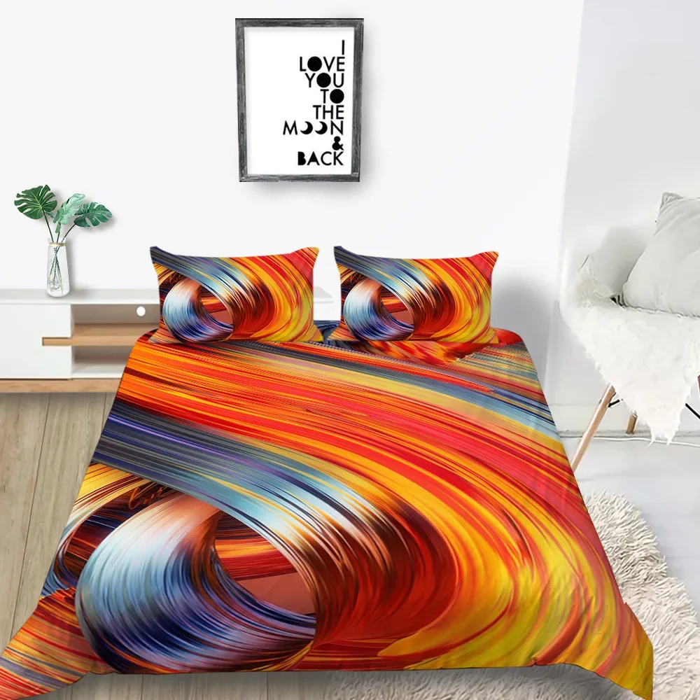 Tie Dye Bedding Set King Queen Size Colorful Splash Ink Art Style Duvet Cover for Teens Adults with Pillowcase Soft Quilt Cover