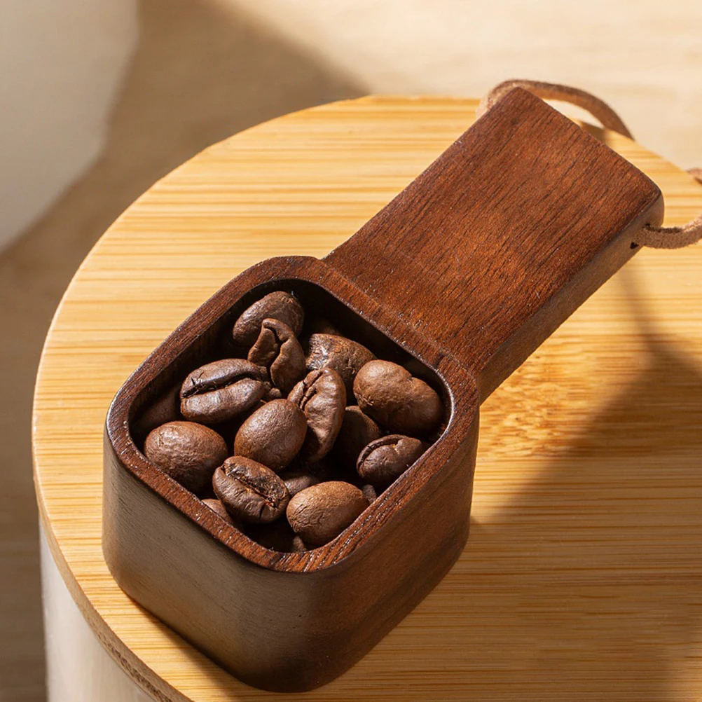 

Elegant Walnut Coffee Scoop Multifunctional Long Short Handles Precise Measuring Ground Coffee Beans Baking Dessert Powder
