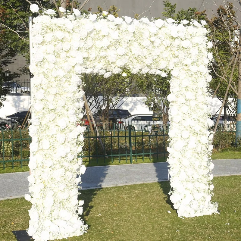 Manufacturer wholesale wedding background flower arch high quality white rayon flower arch wedding decoration