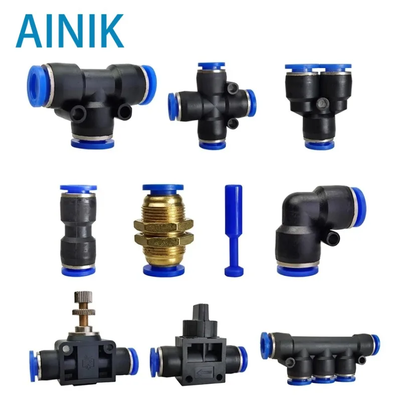 1PCS Pneumatic Fitting Pipe Connector Tube Air Quick Fittings Water Push In Hose Couping 4mm 6mm 8mm 10mm 12mm 14mm PU PY PK