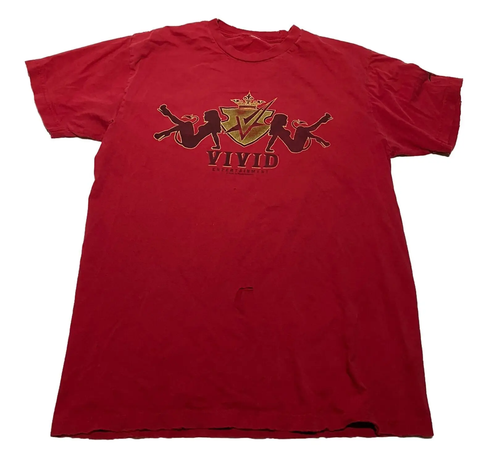 Vintage Y2K Vivid Entertainment shirt mens Medium ODM Red Y5