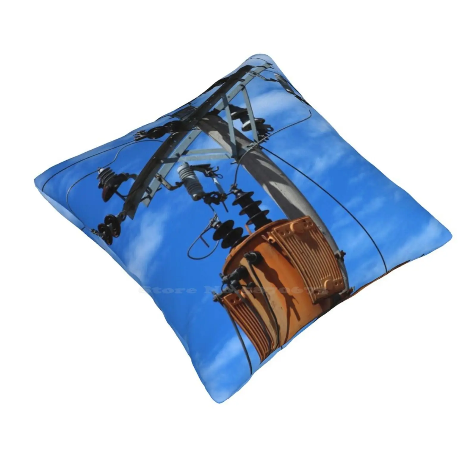 On A Pole Bedroom Office Hug Pillowcase Cable Wire Utility Pole Outdoor Urban Cotacachi Ecuador