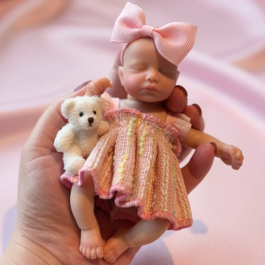 6 بوصة لطيف صغير سيليكون لولو بيبي فتاة النخيل دمية رسمت تولد من جديد الطفل حلية لعبة طفل هدية تحصيل Bebê تولد من جديد