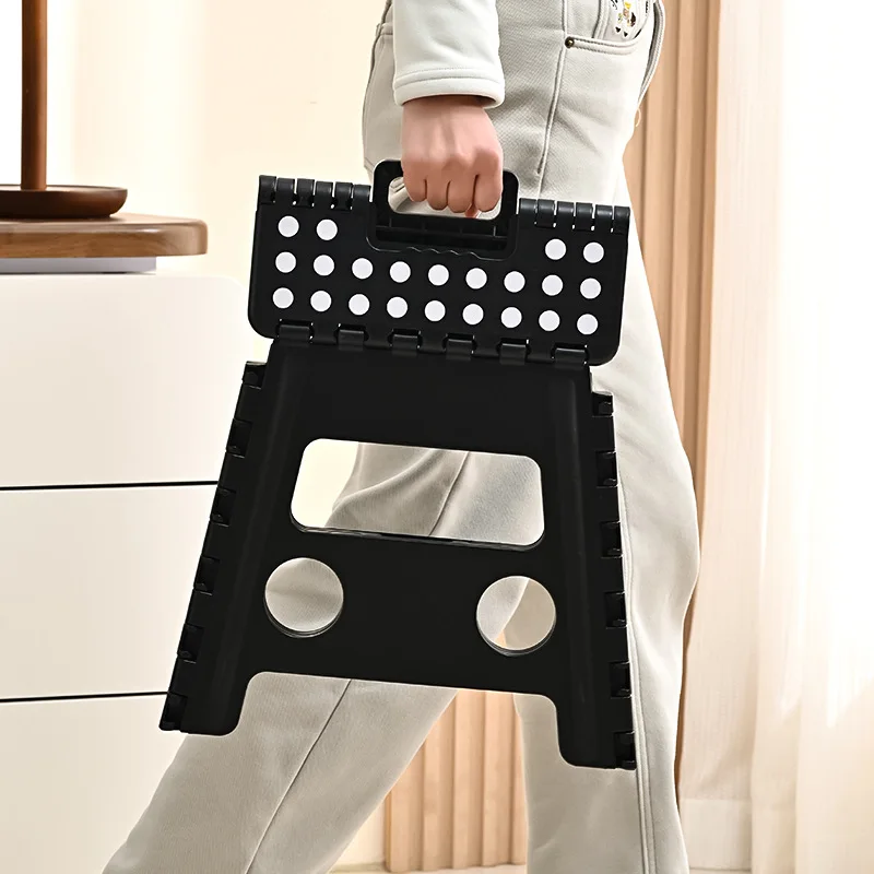 New Portable Folding Step Stool Ottomans Plastic Chair Thick Luxury Creative Space Saving Camping