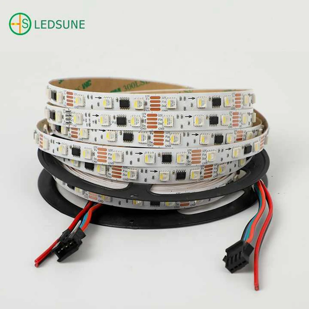 12/24V RGBW FW1834 RGBIC + White 4 in 1 Pixel Addressable RGBW 60LED/m 12V RGBW Led Strip Light 24V Spi led strip Bar atmosphere
