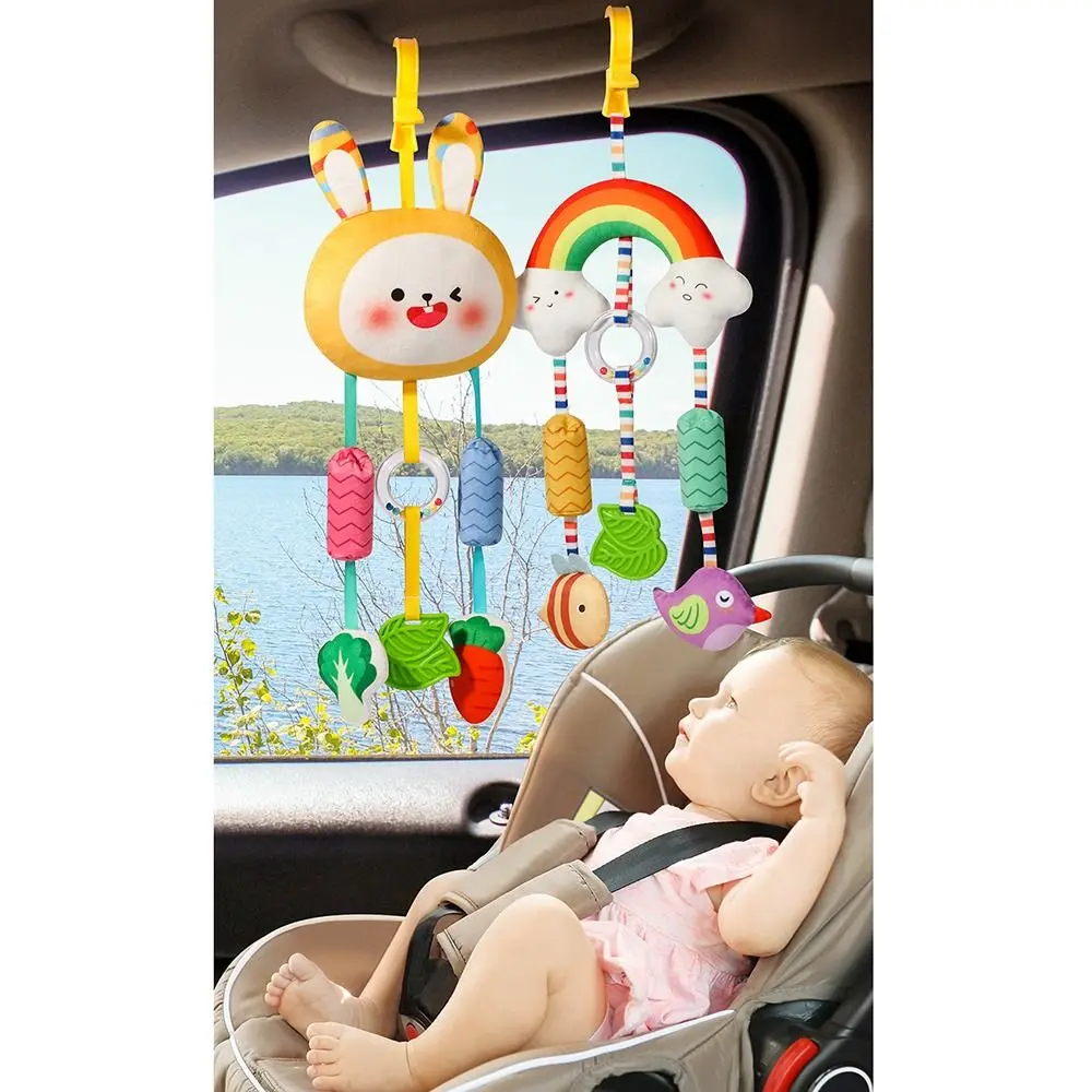 Good Quality Soft Plush Baby Wind Chime Toy Cartoon Cute Infant Comfort Bed Bell Rattle Teether Sensory Learning Toys Car Seat