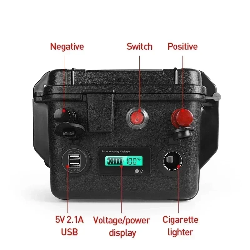 Batteria 12V Lifepo4 200Ah litio ferro fosfato celle impermeabili per carrello da Golf RV accumulo di energia solare Inverter motore per barche