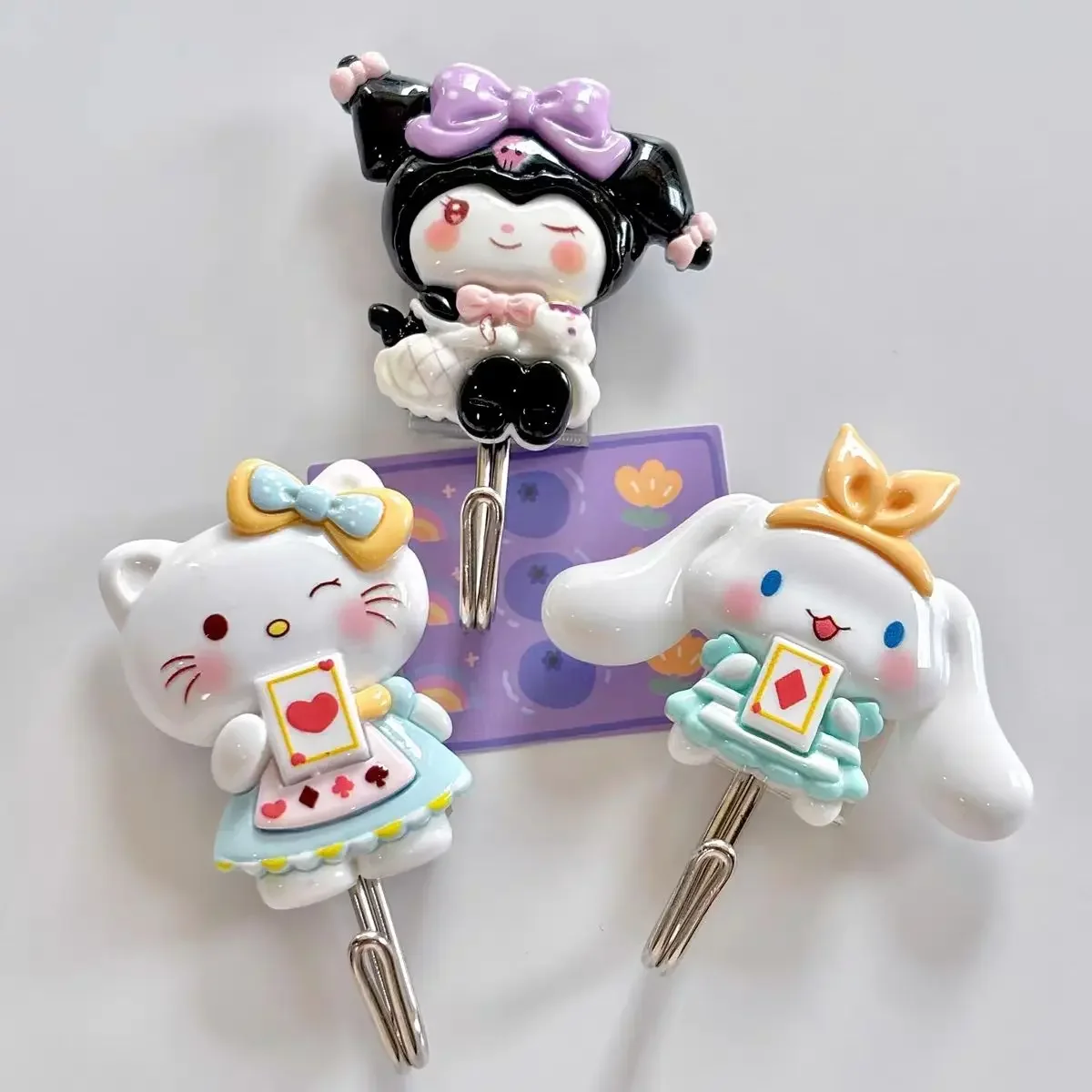 Kawaii Kuromi Pochacco Sanlio Cute Creative Yugui Dog Bathroom Room Stainless Adhesive No Punch Cartoon Hook StickyHookWholesale