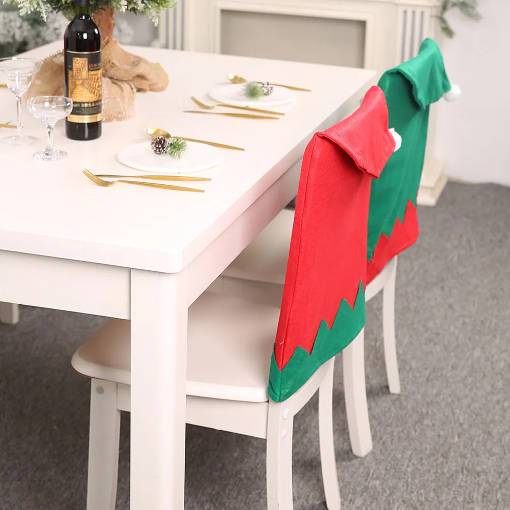6Pcs Christmas Chair Covers Universal Size Wrinkle Resistant Machine Washable Decorative Covers for Home Dining Room Party