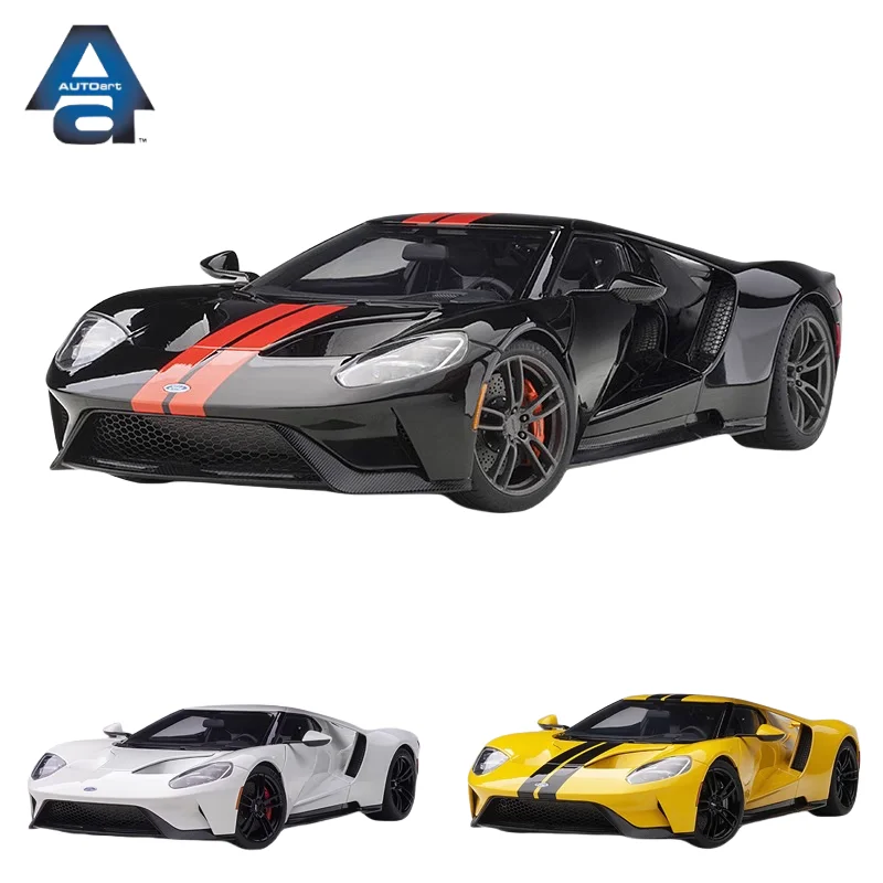 AUTOart 1/18 FORD GT 2017 โลหะผสมจําลองแบบคงที่รถ,คอลเลกชันเด็กของเล่นตกแต่ง,ของขวัญวันหยุดสําหรับเพื่อน