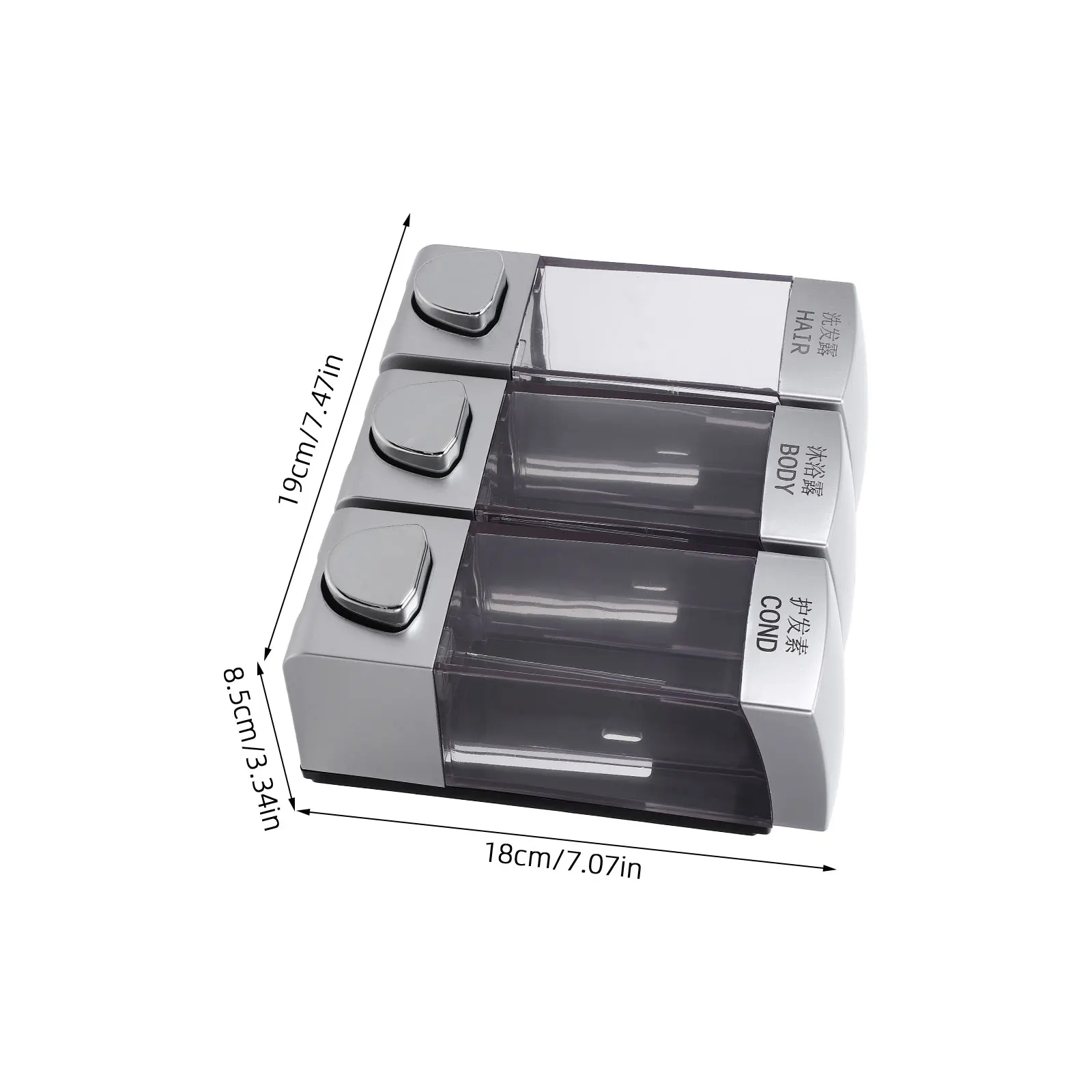 ABS Wall-Mounted Triple Outlet Soap Gel Dispenser Shampoo Conditioner Pump for Bathroom Shower Gel Lotion Convenient