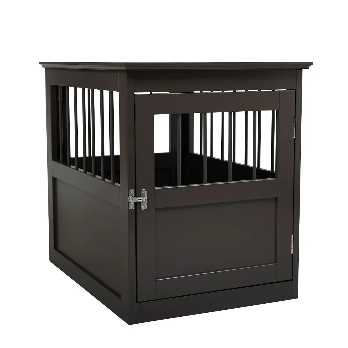 Wood Dog Crate Furniture, End Table Designed Dog Kennel with Side Slats, Brown,27.56 in. * 20.08 in. * 24.41 in.