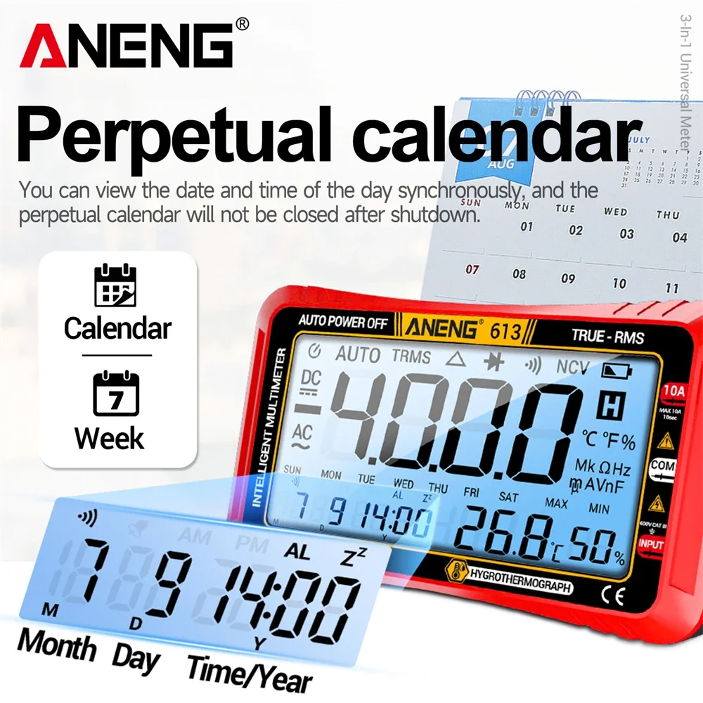 

ANENG 612 613 Smart Digital Multimeter 4000 Counts Real-time Power-off Tester AC DC Voltmeter Ammeter Multimeter Test Tools