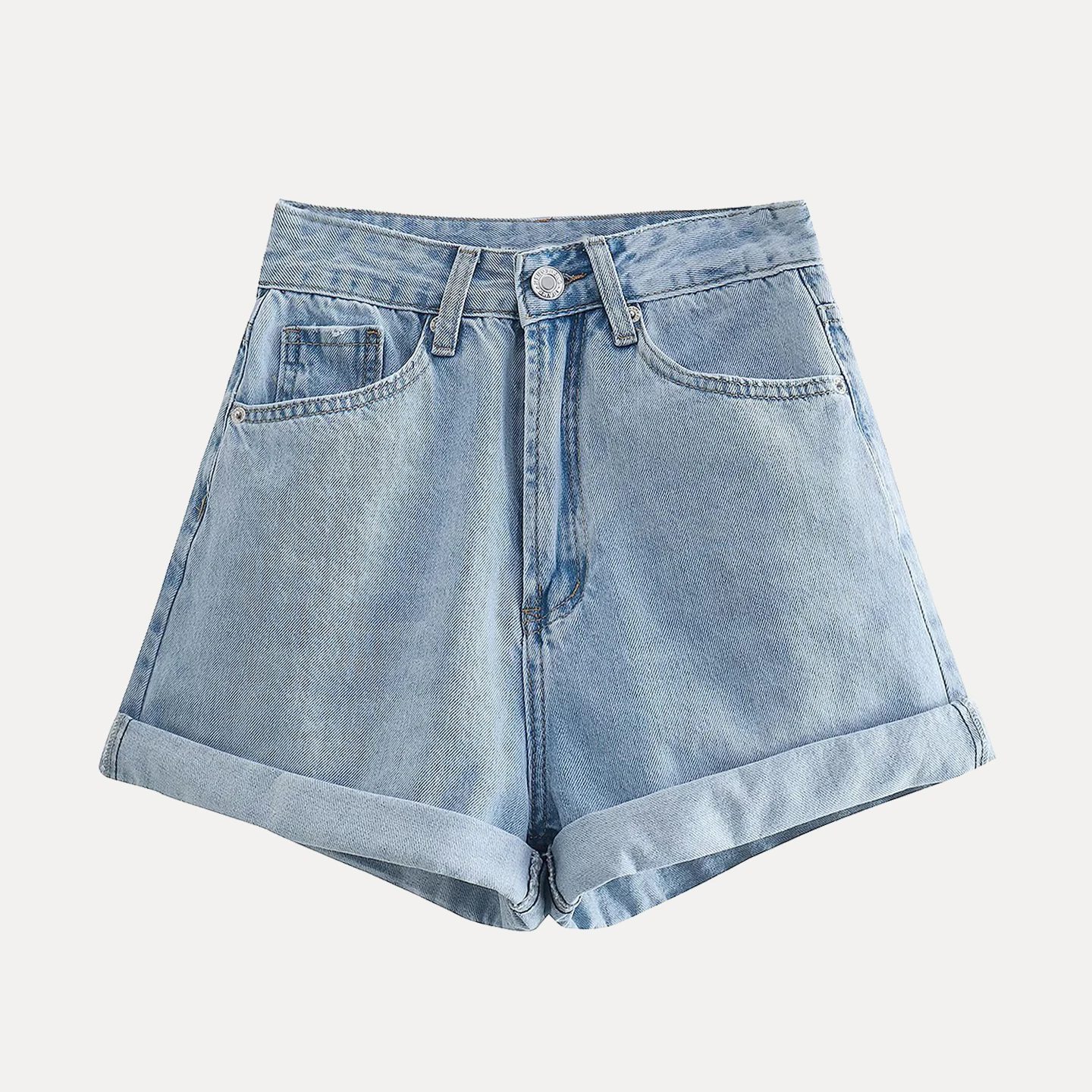 

Z Casual High Waist Wide Leg Bermuda orts Women's Faionable Versatile Summer Jeans orts Zipper Closure Loose Fit