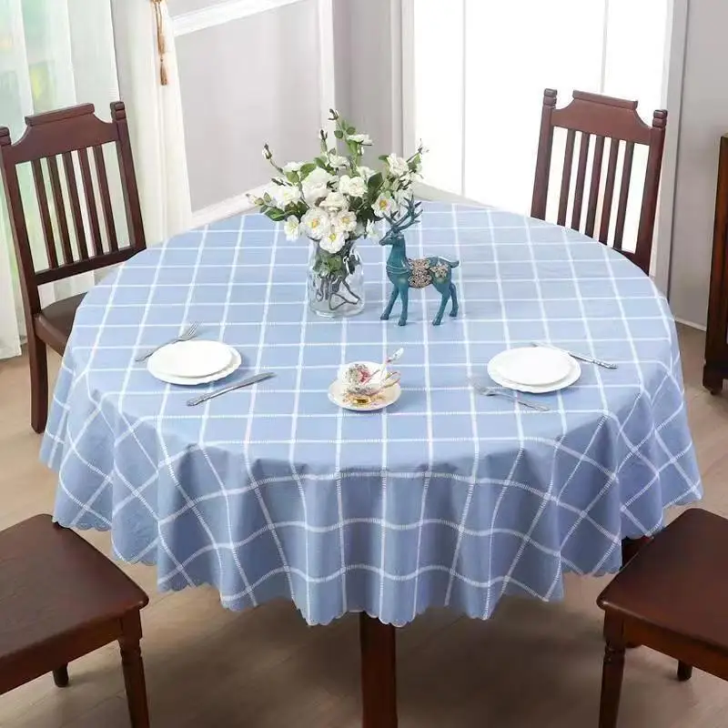 2025 Waterproof and Oil-Proof Round Tablecloth, Household Table Mat, High-End Table Cover, New, 2023