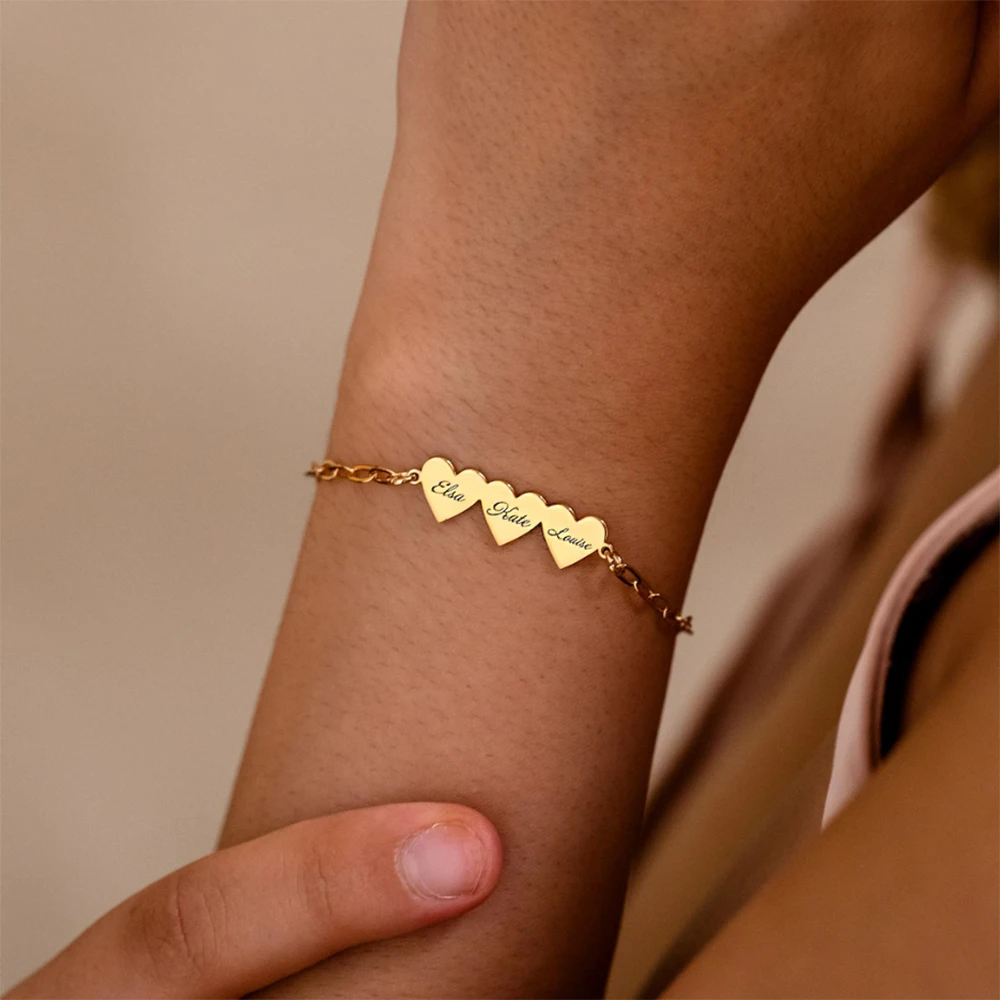 تخصيص الحب نحت اسم سوار، شخصية الفولاذ المقاوم للصدأ للماء زوجين سوار، هدية عيد الميلاد الأسرة