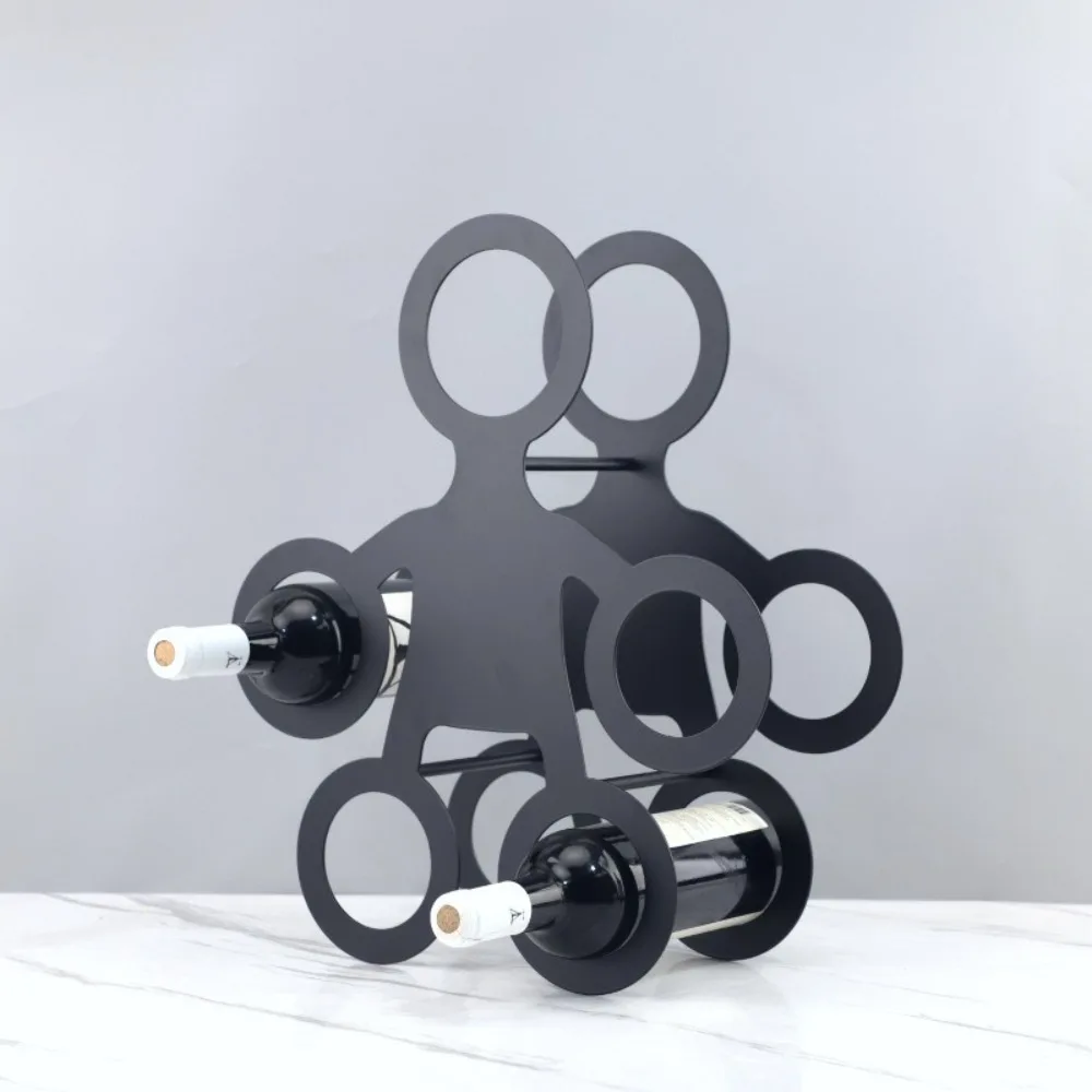 

Modern Minimalist Design Wine Rack Holders Bar Accessories Metal Wine Bottle Holder Kitchen Organizer Whiskey Display Stand