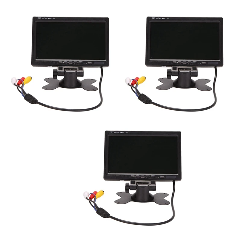 

3X 12V-24V 7 Inch TFT LCD Color HD Monitor For Car CCTV Reverse Rear View Backup Camera Automotive Electronic