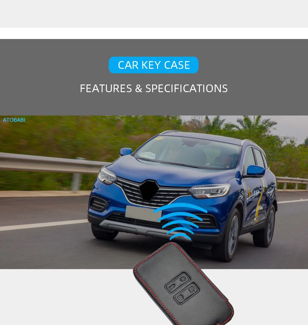 Leder Auto Schlüssel Abdeckung Tasche Für Renault Captur Koleos Kadjar Arkana Megane Clio Dacia Duster Sandero Stepway Fernbedienung Fob Shell Fall – Detail 5