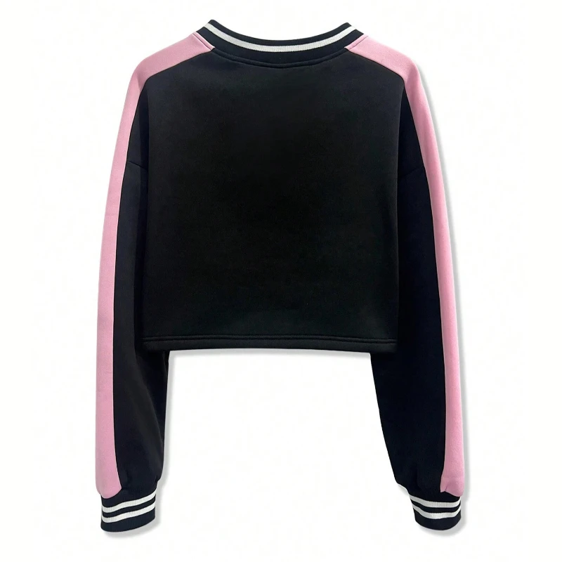 Spring 2026 Y2K Spicy Girl Street Style Long Sleeved V-Neck Clown Print Short Shirt Loose Fit American Sports Digital Ball Top