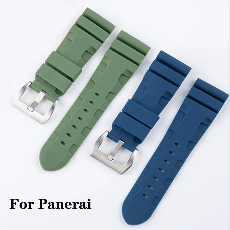 For Panerai SUBMERSIBLE PAM441 359 Pa111 Soft Silicone 22mm 24mm Bracelet Men Watch Strap Watch Accessories Rubber Watchbands